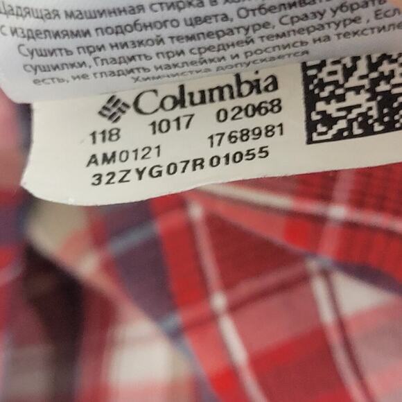 480 Columbia Activewear Shirt Men Sz 2X Plaid Checkered Lumberjack Red - Picture 8 of 8